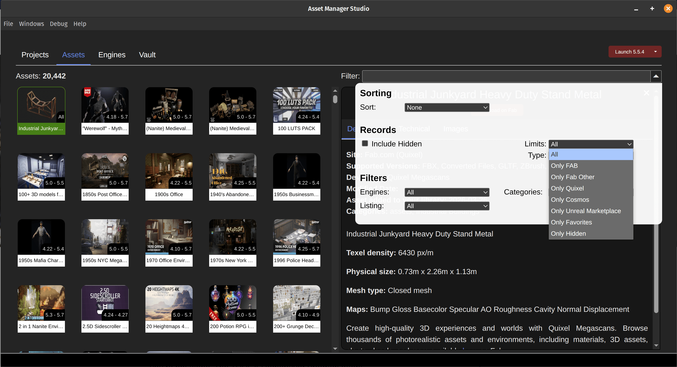 Filtered Asset View